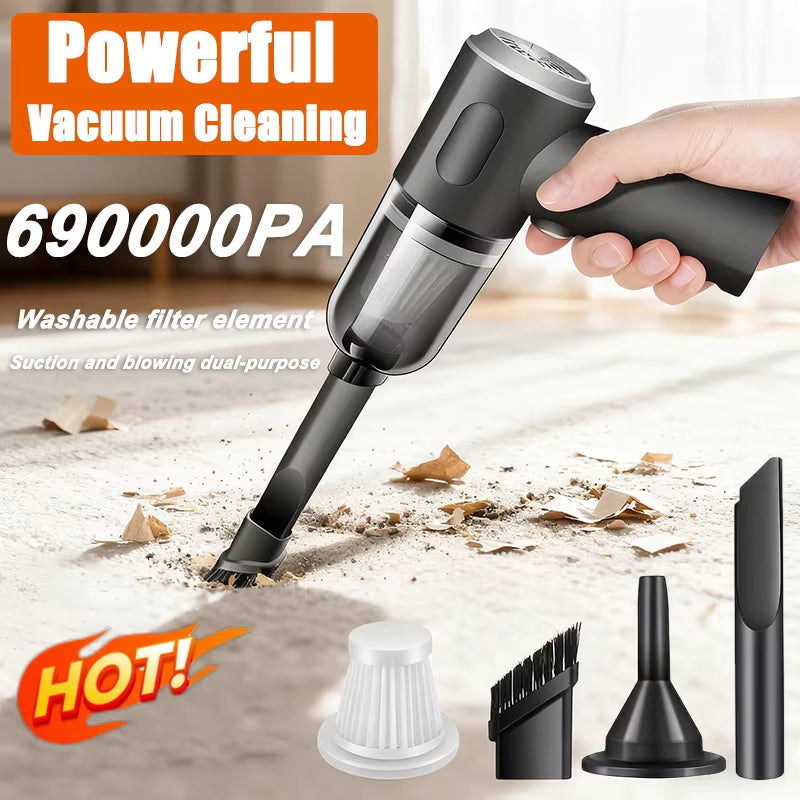 Wireless 690000Pa Car Vacuum Portabale Cleaner Cordless Handheld Vacuum High-Power Vacuum Cleaner for Home Office Car