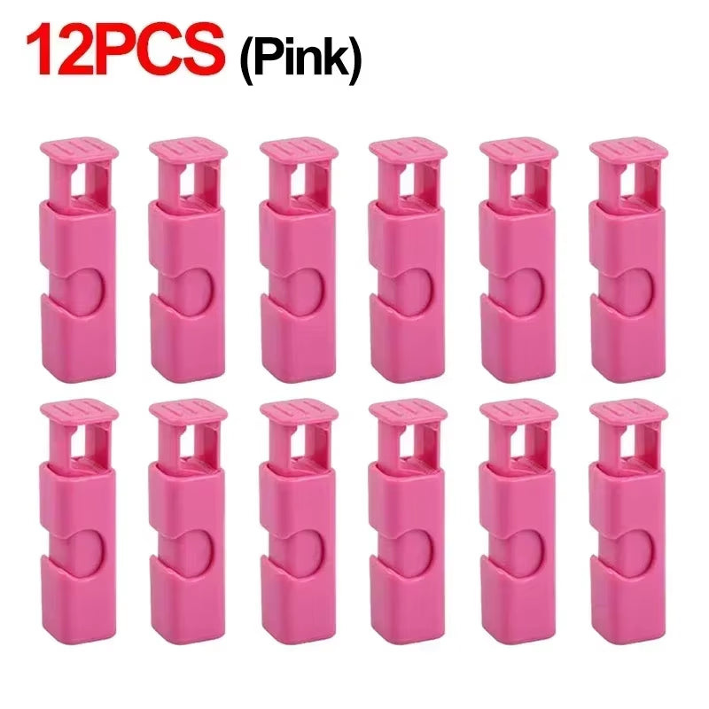 12 PCS Squeeze Bread Bag Clips Reusable Fresh Food Seal Plastic Clip Snack Bag Seal Spring Clip Home Kitchen Storage