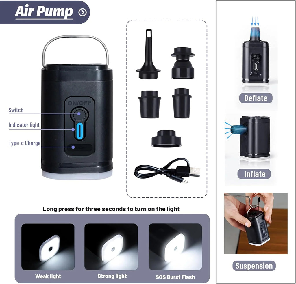 Airpack Expandable Backpack Vacuum with Pump, Anti-Theft Lock, and Compression Bag, Vacpack for Men and Women