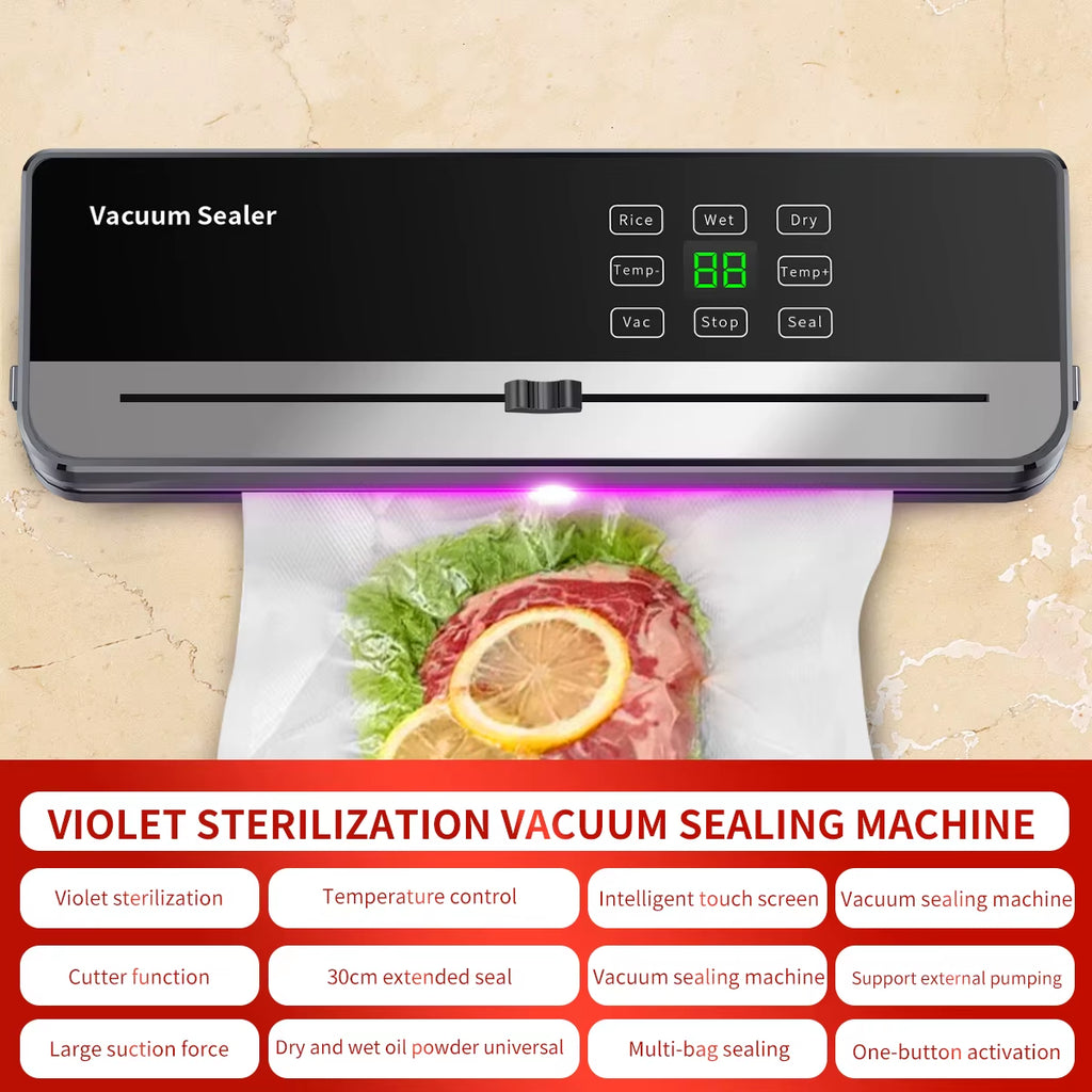Electric Food Vacuum Sealer Dry Wet Food Packaging Seal Built in Cutter Kitchen Food Storage Seal Vacuum Packaging Machine