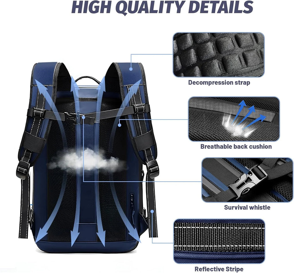 Airpack Backpack-Expandable Backpack Vacuum with Pump, Travel Vacuum Bag with anti Theft Lock,Air Compression Vacpack for Men and Women