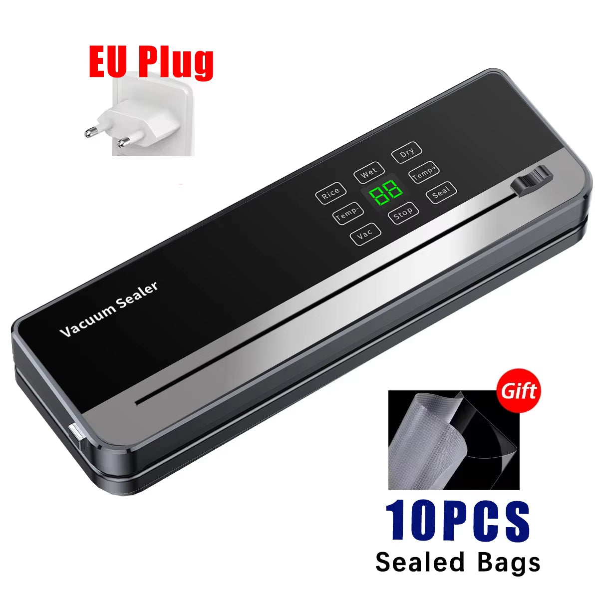 Electric Food Vacuum Sealer Dry Wet Food Packaging Seal Built in Cutter Kitchen Food Storage Seal Vacuum Packaging Machine